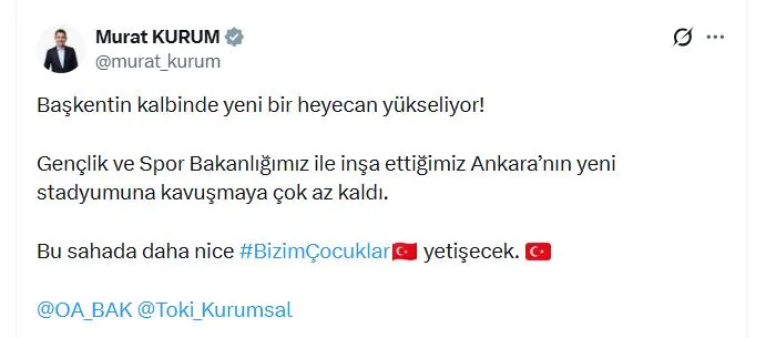 Ankara 19 Mayıs Stadyumu hızla tamamlanıyor
