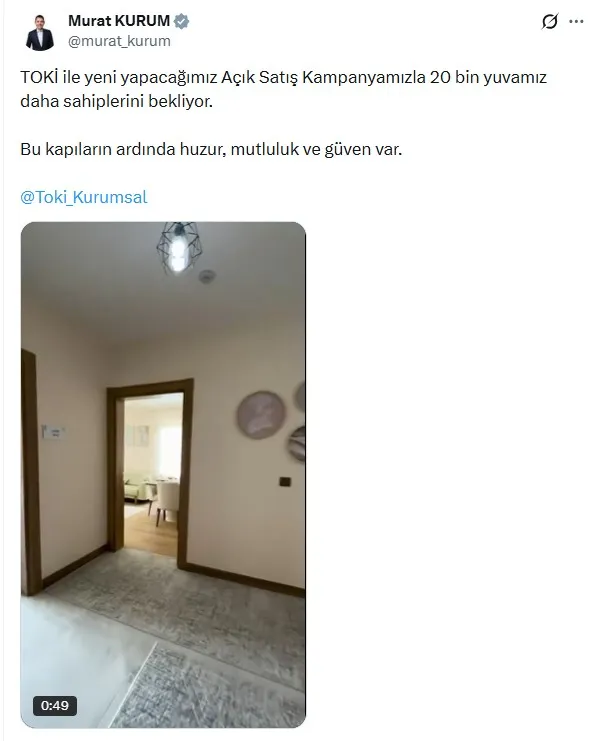 TOKİ 64 ilde 20 bin konutu satışa çıkarıyor