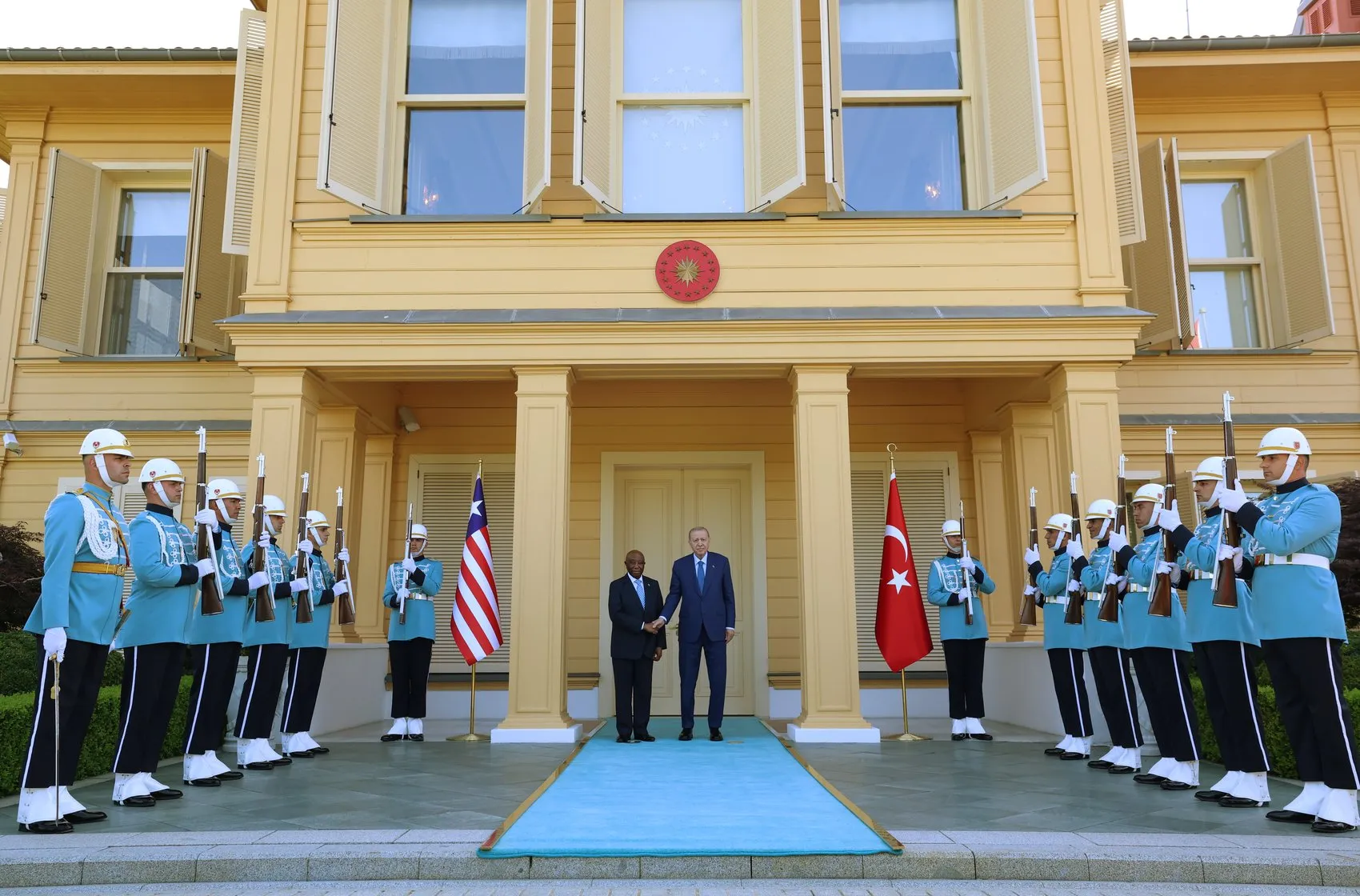 Erdoğan Vahdettin Köşkü'nde Liberya Cumhurbaşkanı Boakai'yi ağırladı