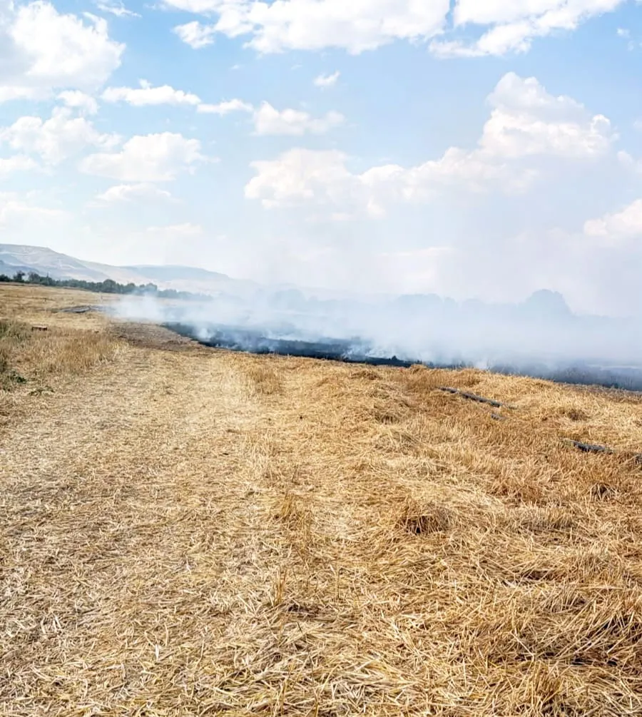 Kayseri'de tarım arazisinde yangın paniği