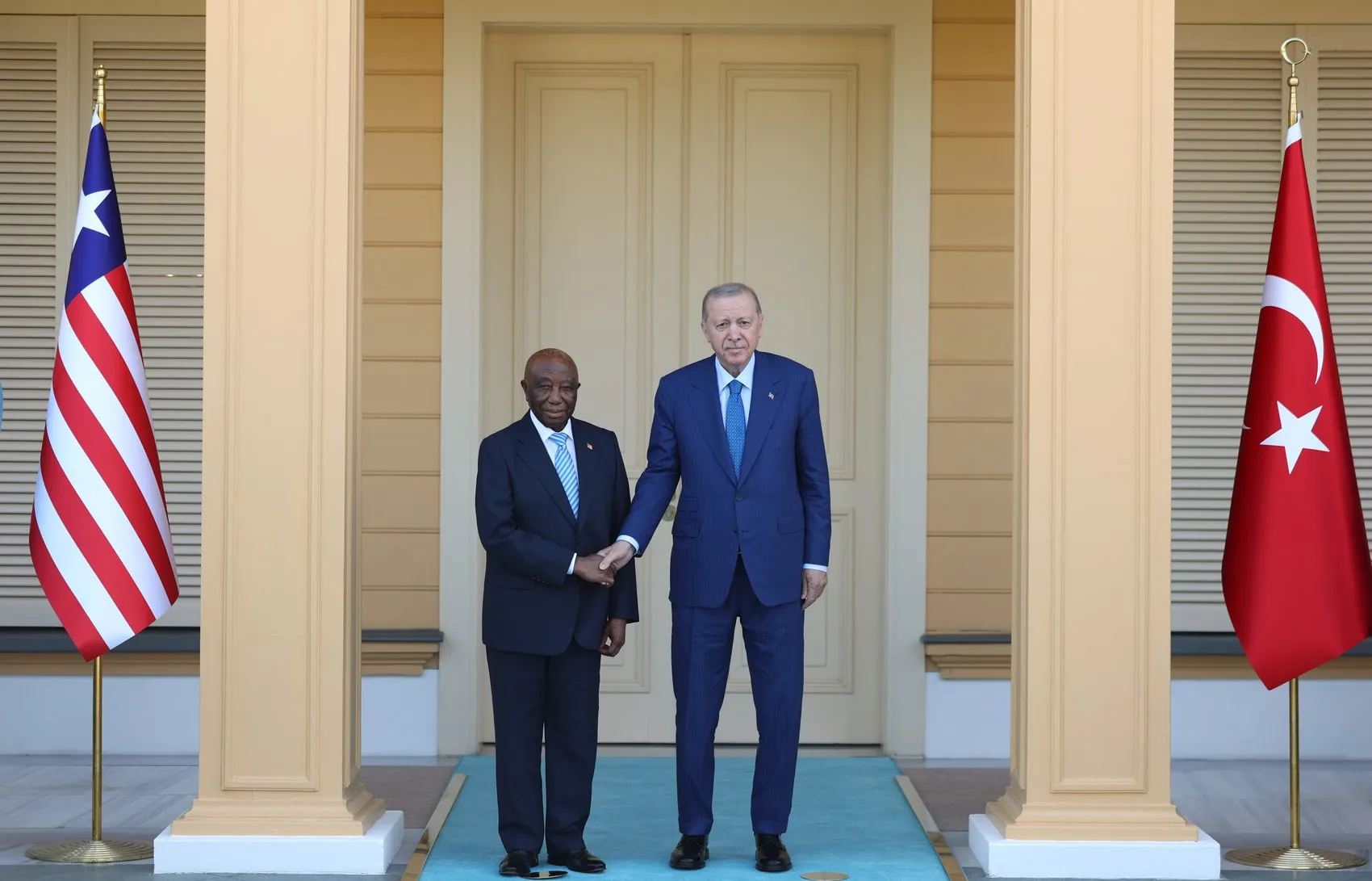 Erdoğan Vahdettin Köşkü'nde Liberya Cumhurbaşkanı Boakai'yi ağırladı