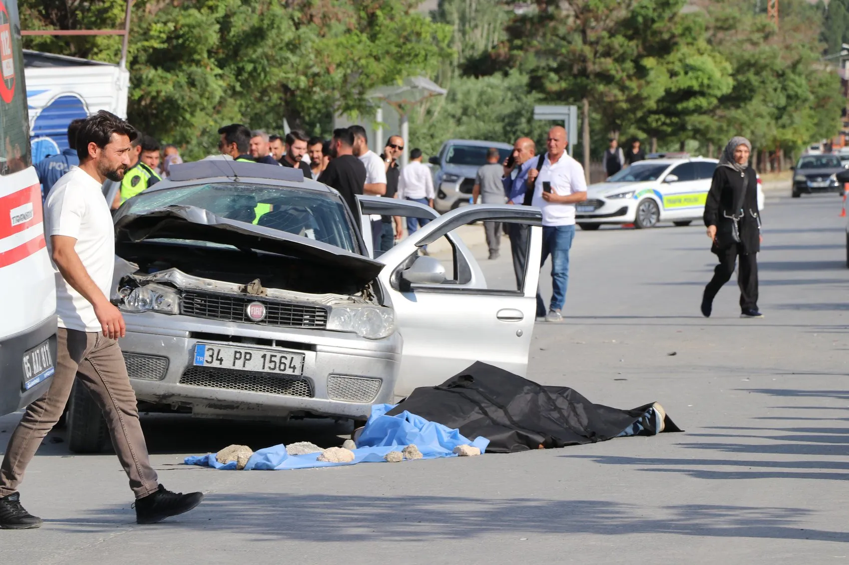 Van'da park halindeki kamyona çarpan otomobil can aldı