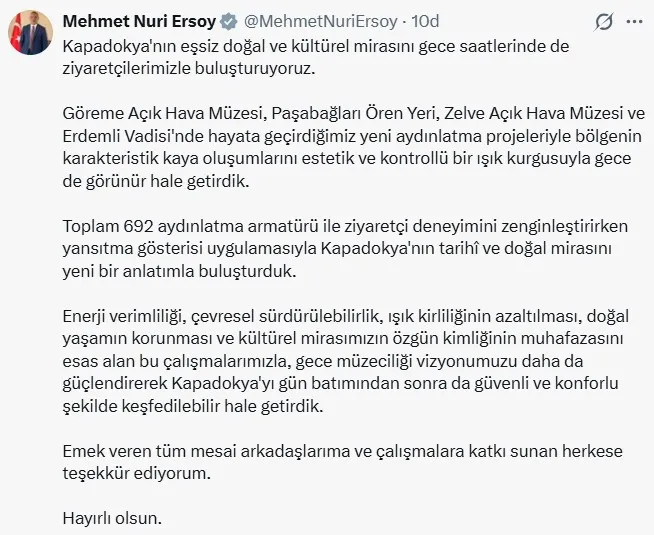 Kapadokya artık gün batımından sonra da gezilebilecek