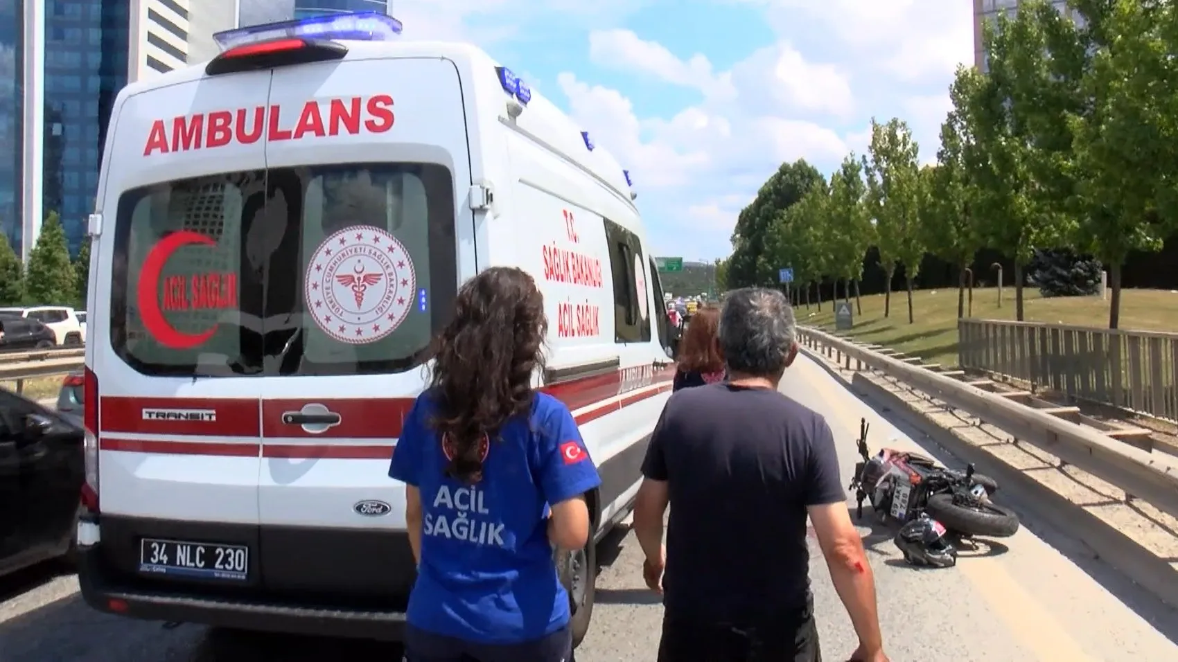 Ümraniye Şile Yolu üzerinde motosikletli polis kazası