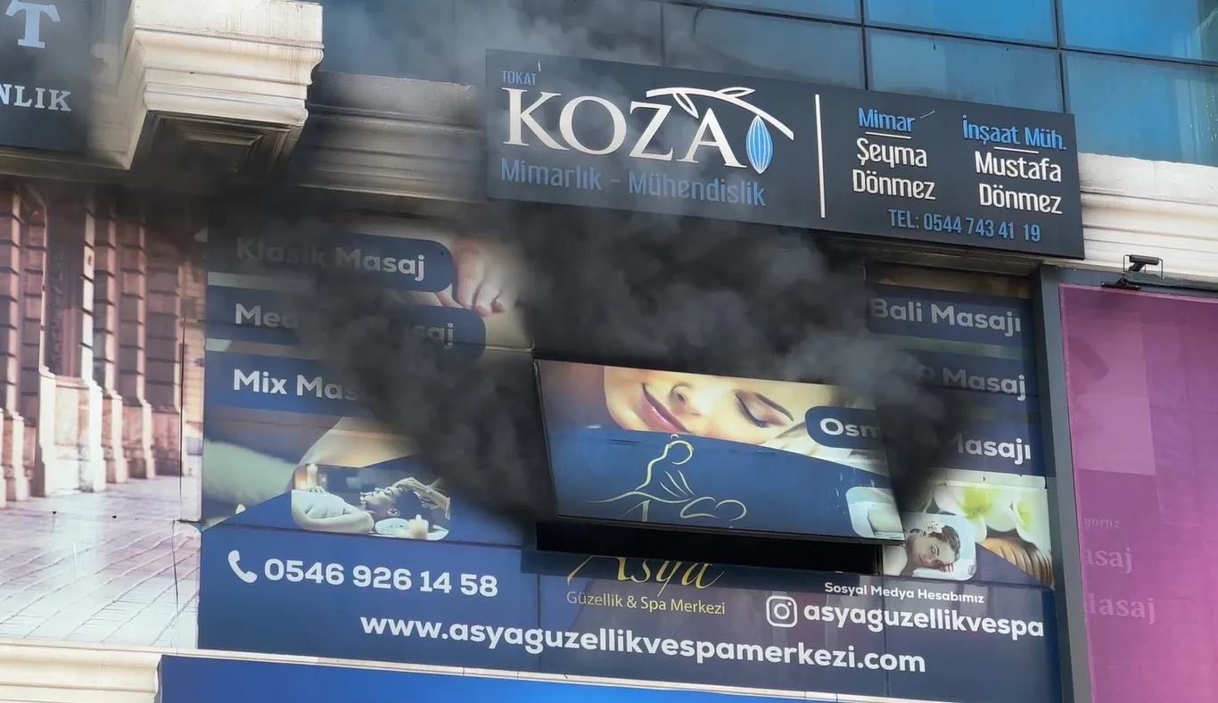 Tokat merkezdeki 12 katlı binada korkutan yangın