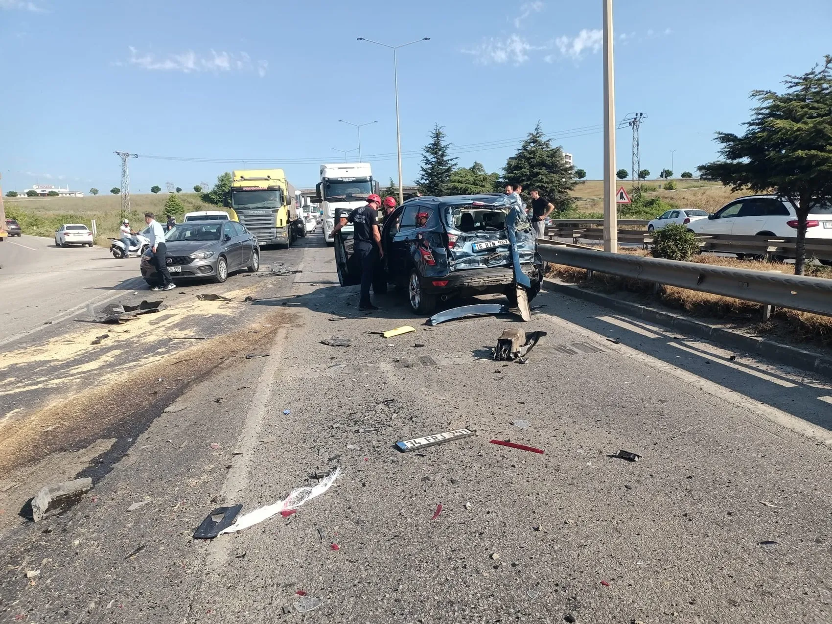 Samsun trafiğini felç eden zincirleme kaza