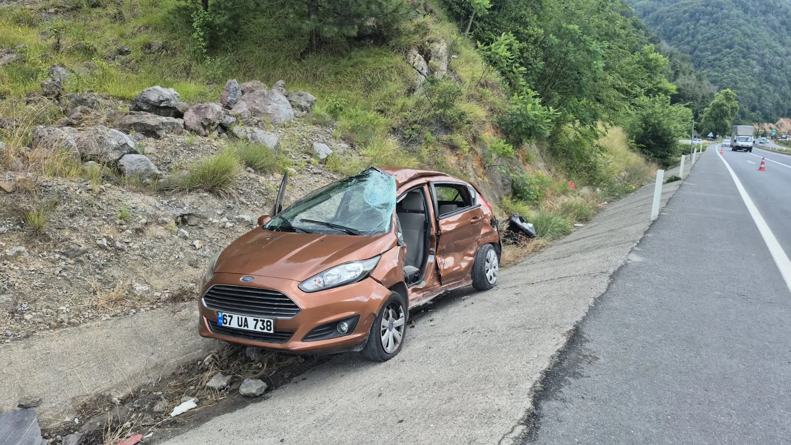 Zonguldak Kozlu yolunda feci kaza yaşandı