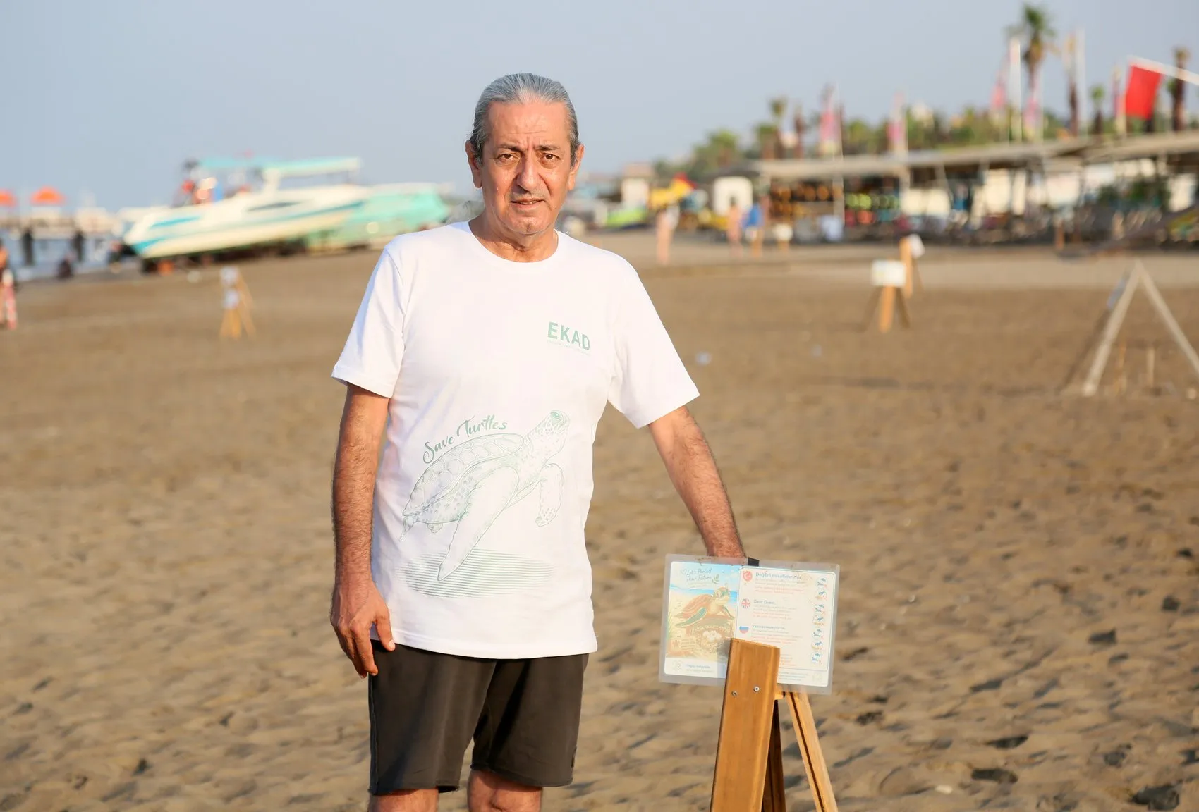 Belek sahillerinde caretta caretta yavruları denize ulaşıyor