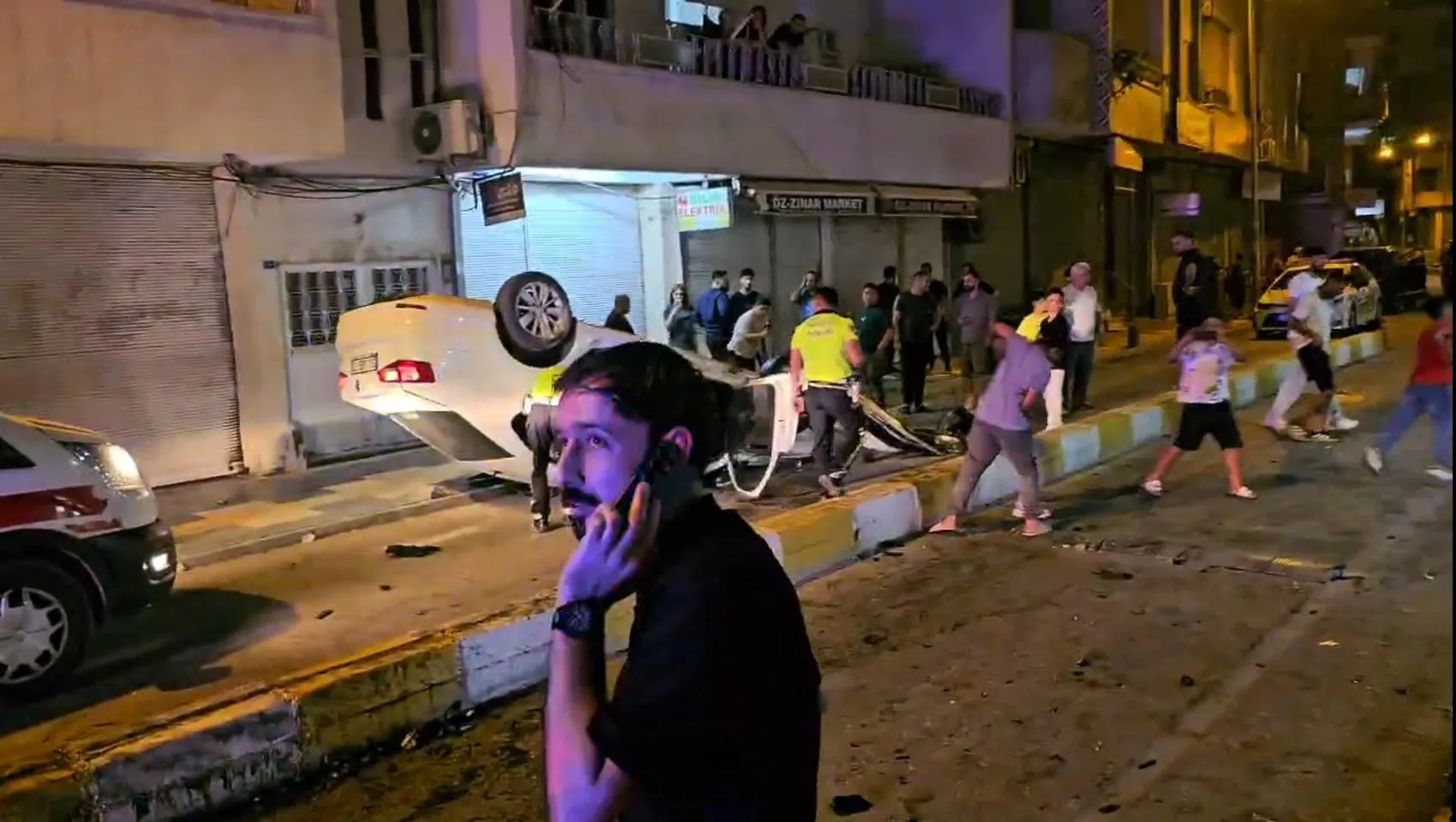 Mardin'de kontrolden çıkan araç takla attı