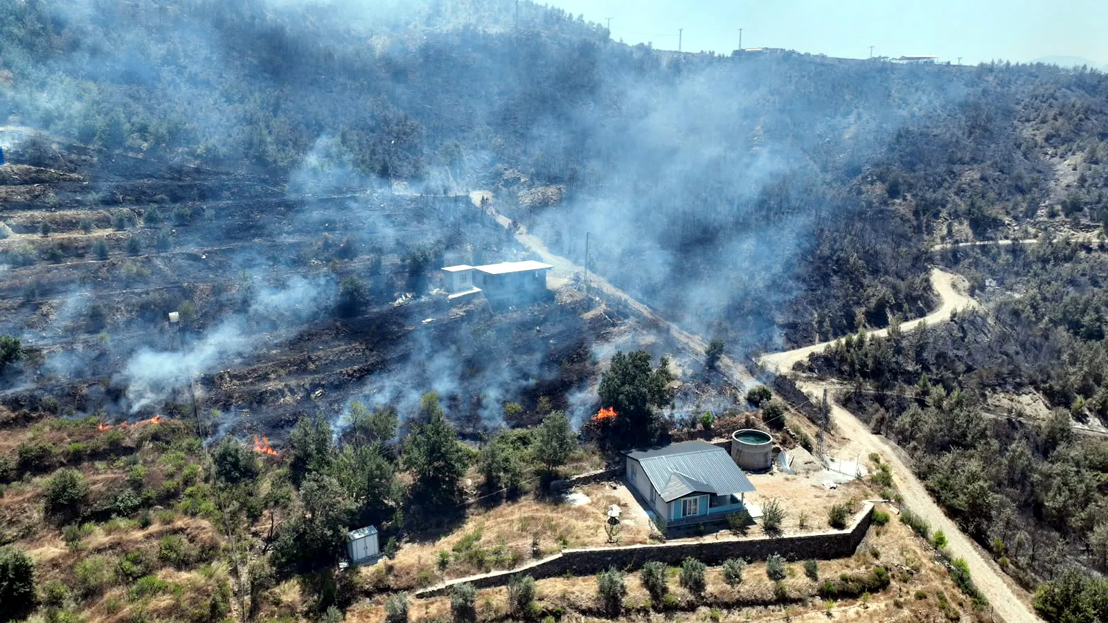 Alanya'da orman yangını ile mücadele ikinci gününde sürüyor