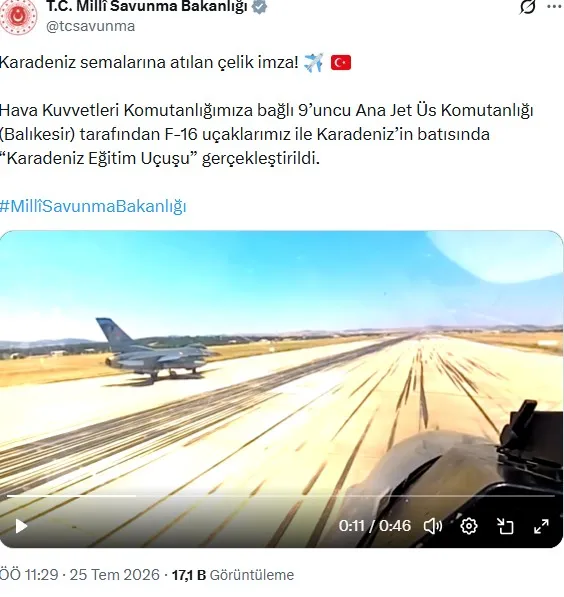Türk jetleri Karadeniz semalarında gövde gösterisi yaptı
