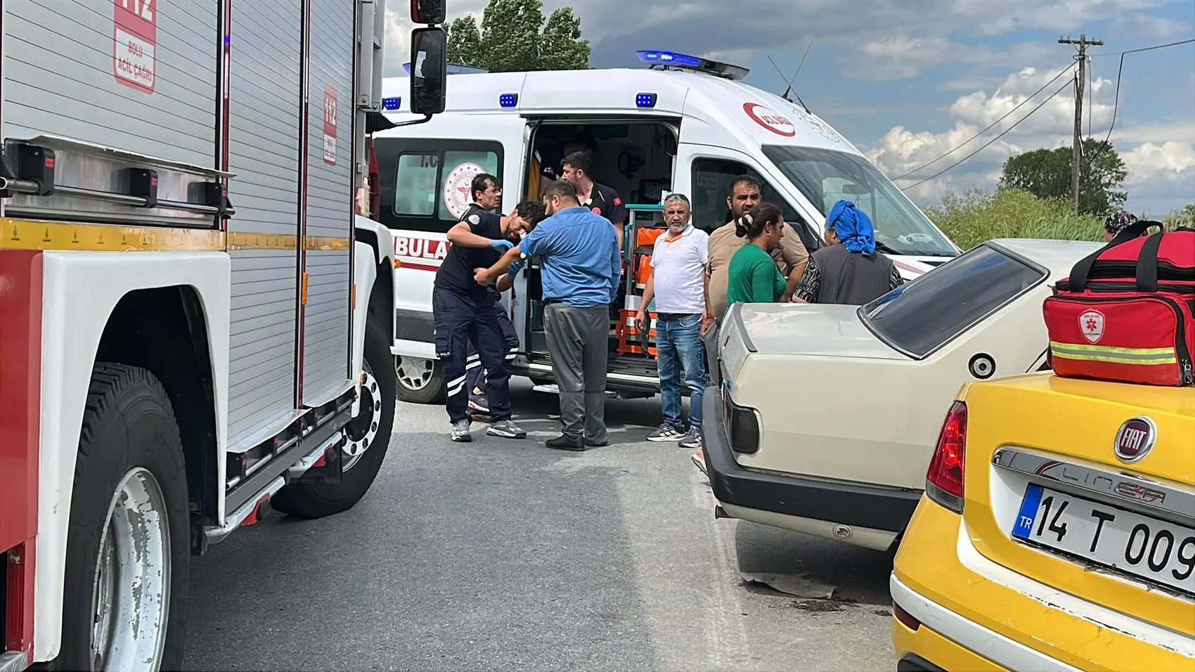 Bolu Doğancı mevkiinde iki araç çarpıştı 5 yaralı