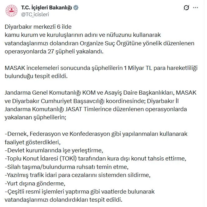 Devletin adını kullanarak milyonları çarpan şebekeye operasyon