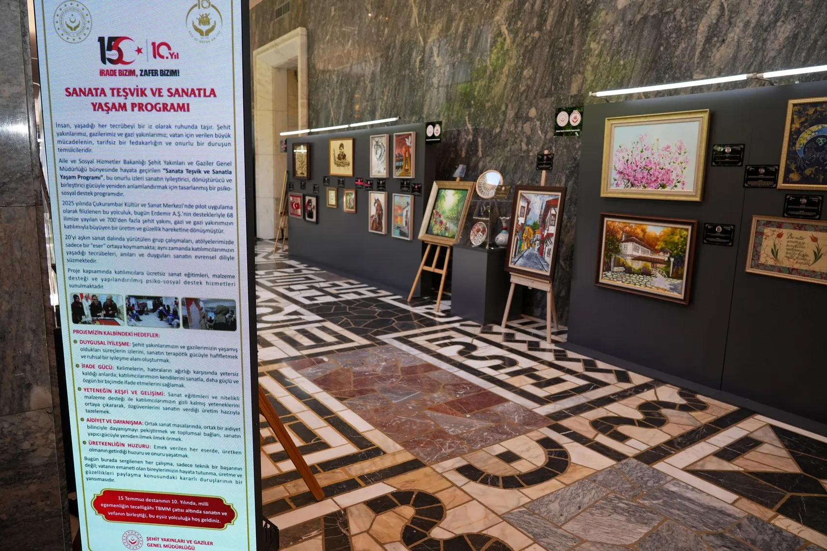 Şehit yakınları ve gazilerin sanat eserleri Meclis çatısı altında buluştu