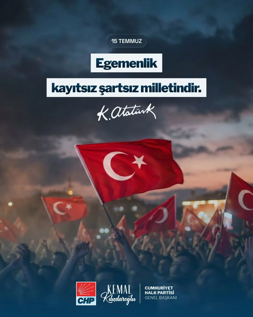 Kılıçdaroğlu 15 Temmuz mesajında liyakat ve demokrasiye vurgu yaptı