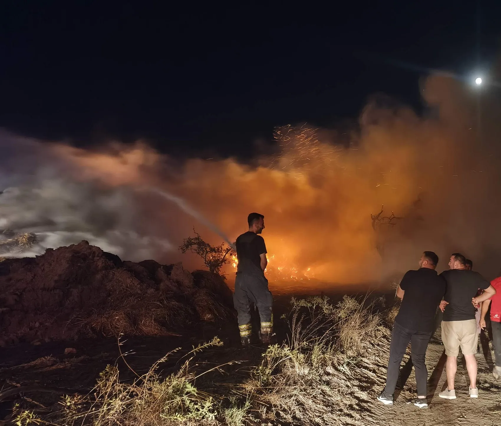 Tekirdağ'da bir çiftliği alevler yuttu