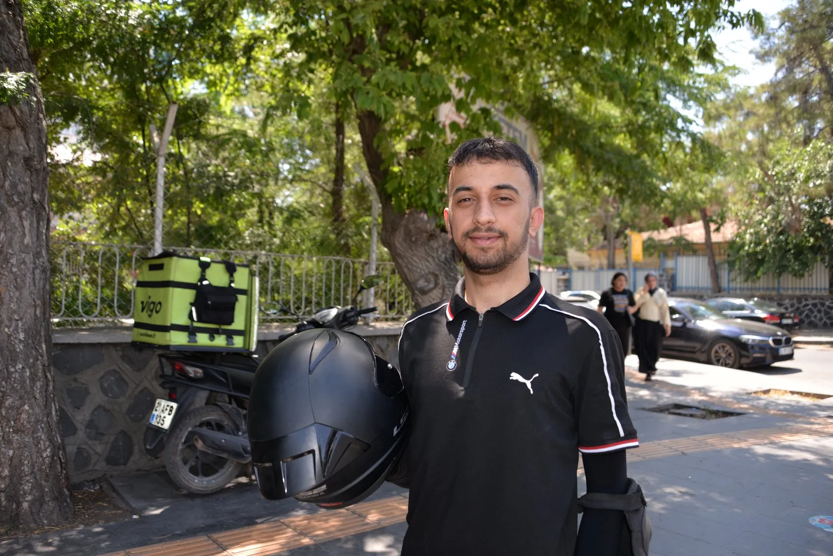 Diyarbakırlı kuryeden serçeye hayat veren müdahale