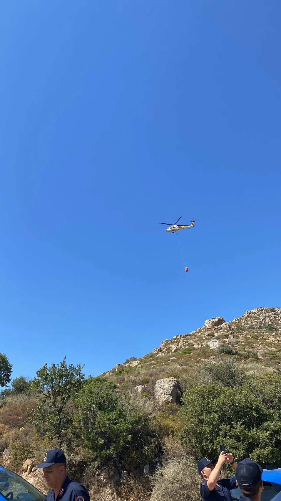 Bodrum Dereköy'de alevler otluk alanda yükseliyor