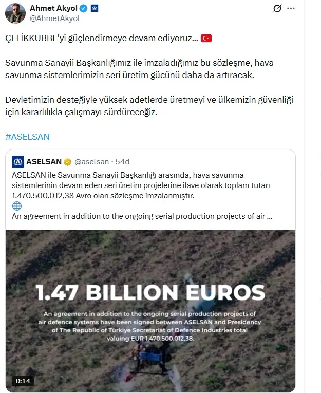 Türkiye hava sahası için yeni dev savunma yatırımı