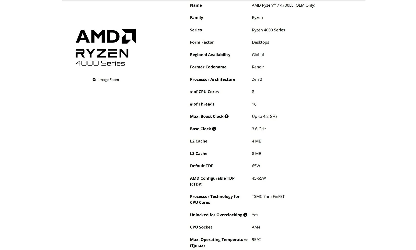 AMD Ryzen 7 4700LE sessiz sedasız tanıtıldı: Zen 2'ye yeni destek
