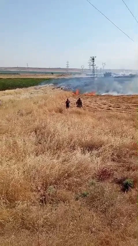 Diyarbakır'da anız yangını bir akaryakıt istasyonunu tehdit etti