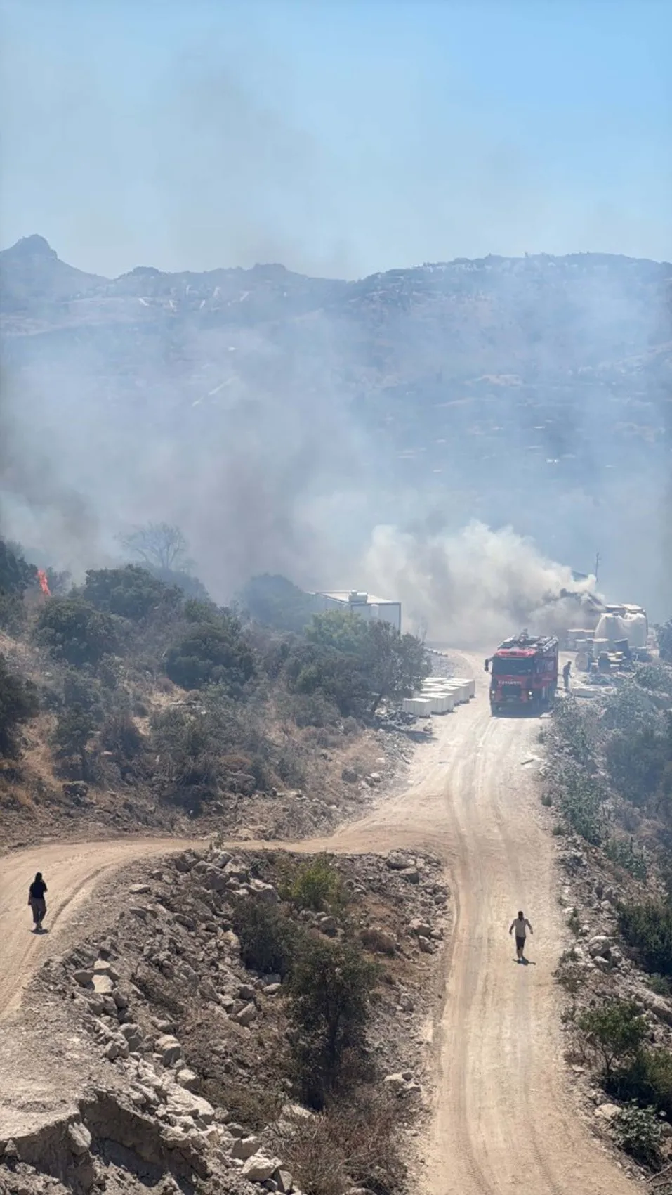 Bodrum’da şantiye yangını ormana sıçradı