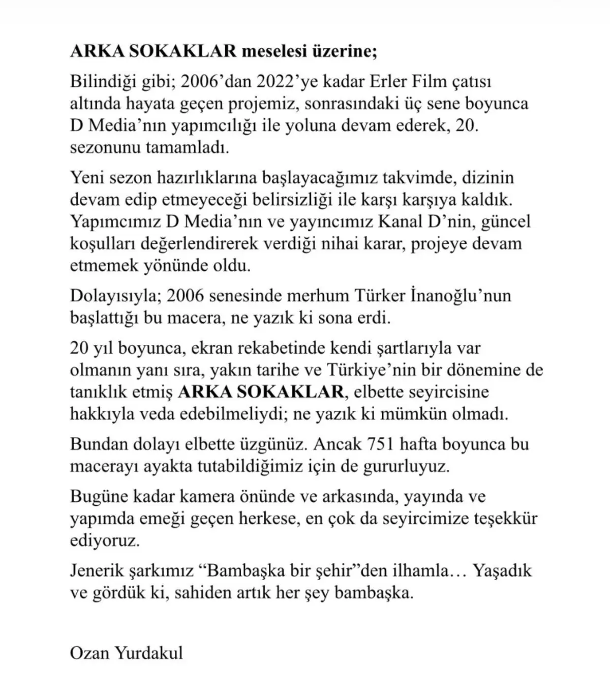 Arka Sokaklar için sonunda karar verildi! Beklenen açıklama geldi 2