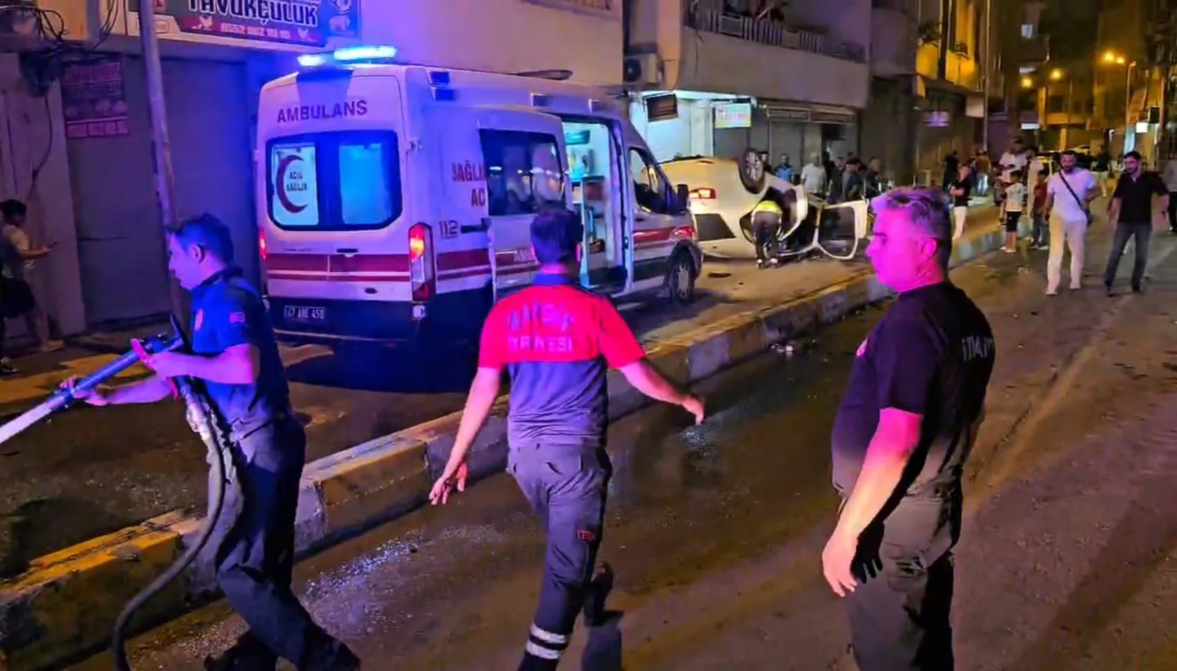 Mardin'de kontrolden çıkan araç takla attı