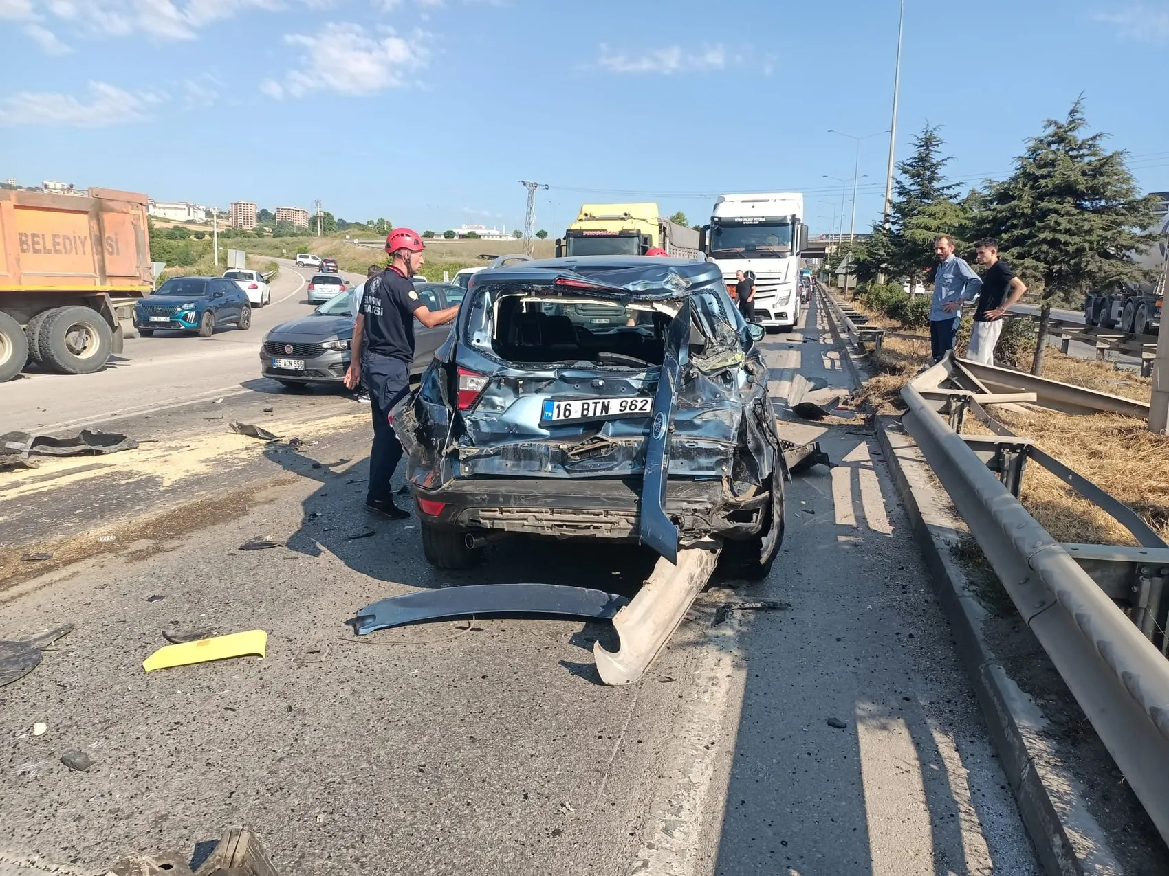 Samsun trafiğini felç eden zincirleme kaza