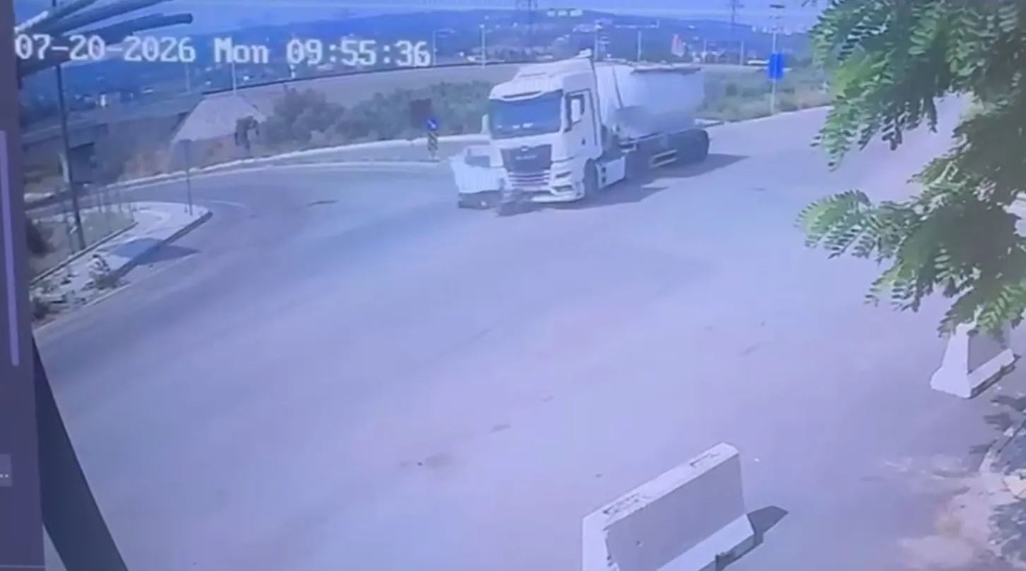 Osmaniye yolunda korkutan tanker kazası kameraya yansıdı
