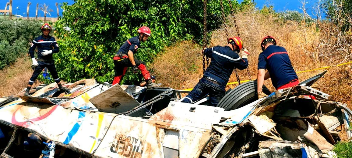 Cezayir'de yolcu otobüsü uçuruma devrildi 25 kişi hayatını kaybetti