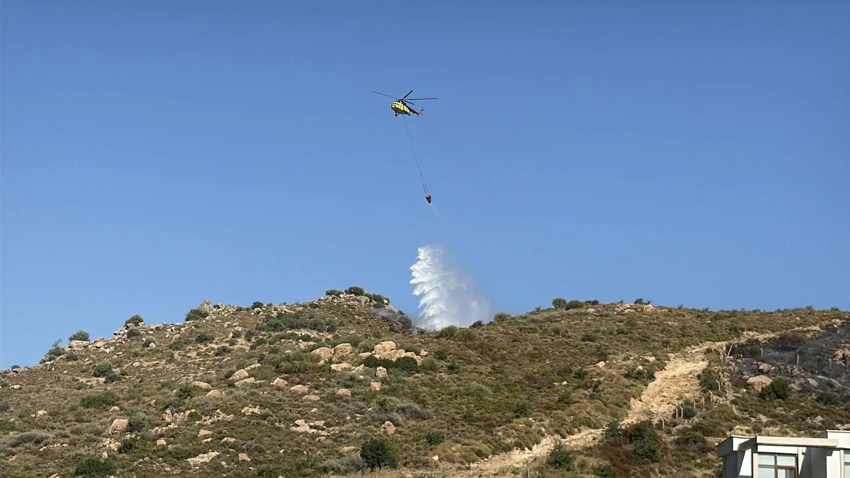 Bodrum’da 10 hektarlık alanı küle çeviren yangın kontrol altında