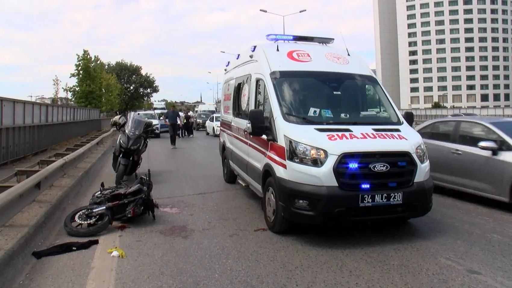 Ümraniye Şile Yolu üzerinde motosikletli polis kazası
