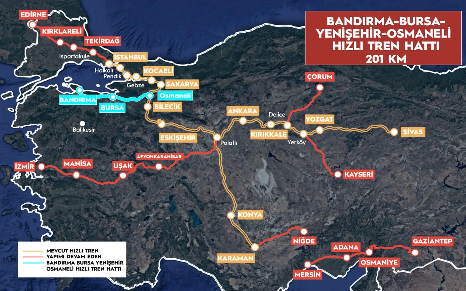 Bursa hızlı tren hattında sona gelindi