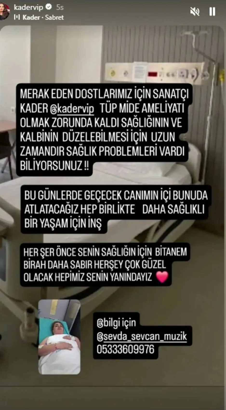 Ünlü şarkıcı Kader zor günler geçiriyor! Tüp mide ameliyatı oldu 2