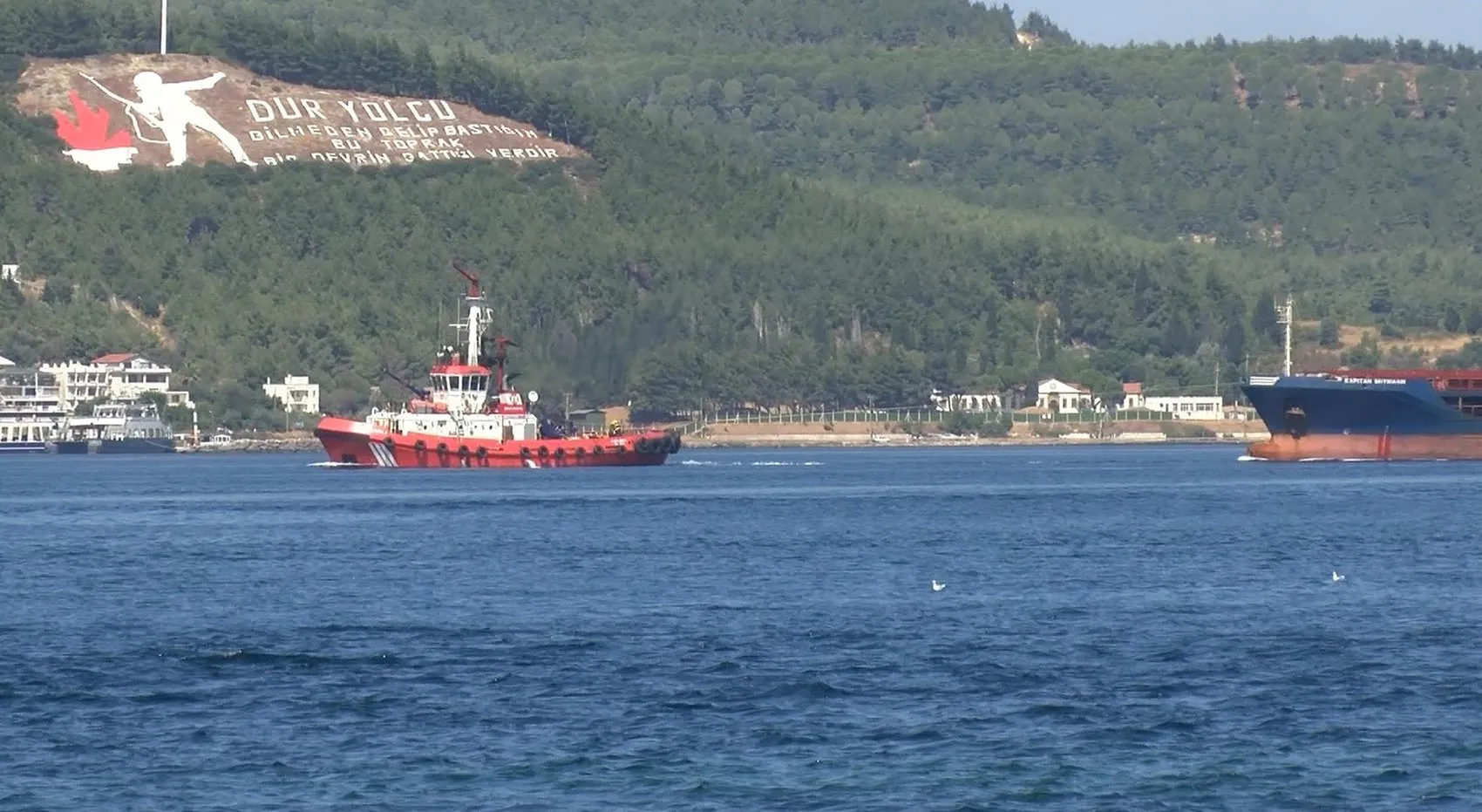 Çanakkale Boğazı'nda kargo gemisi paniği