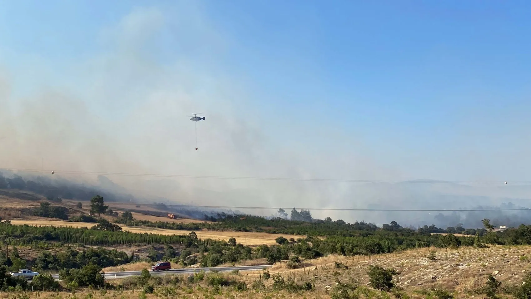 Çanakkale Bayramiç’te orman yangını alarmı