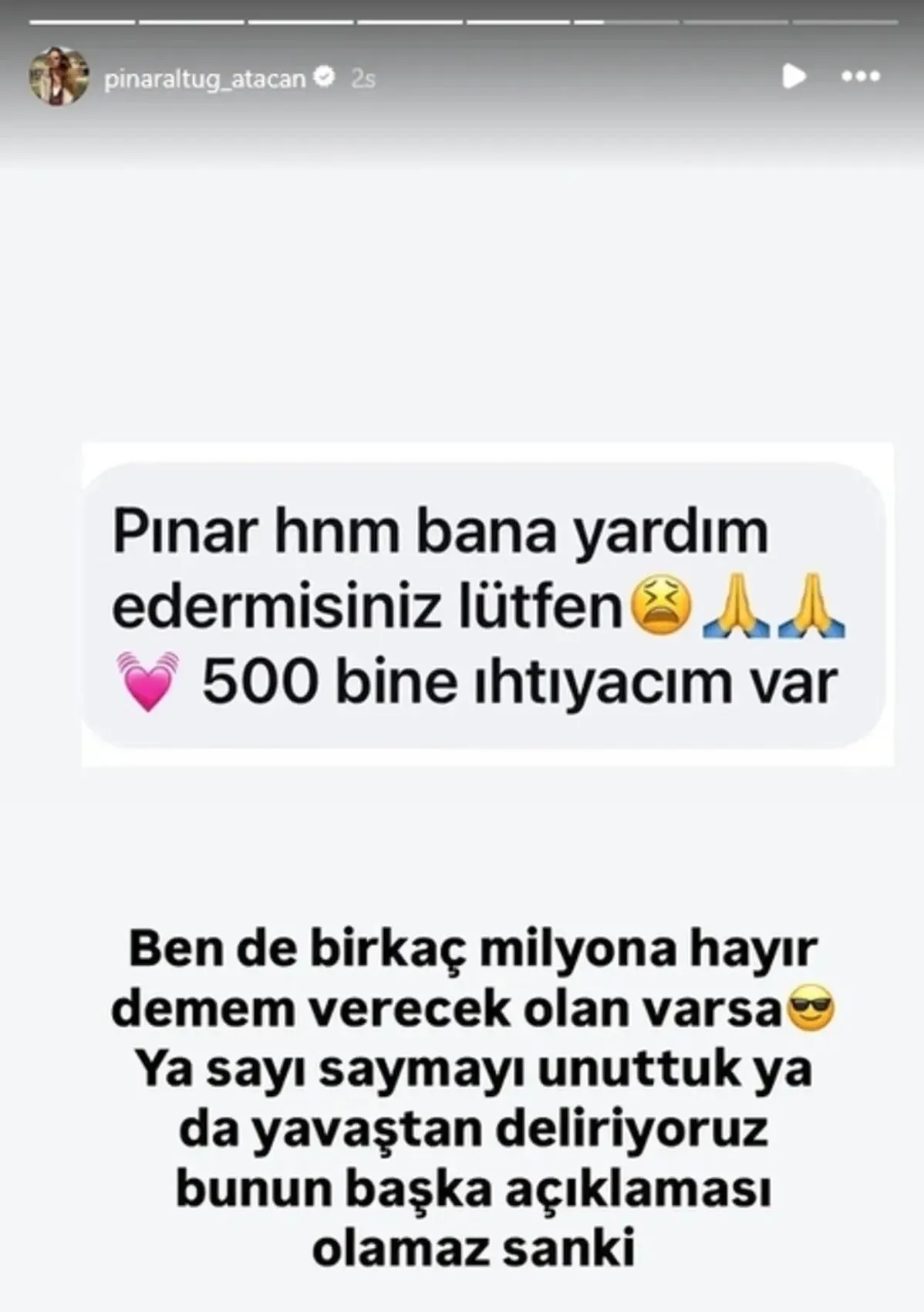 Pınar Altuğ çileden çıktı! Takipçisi borç para isteyince kendini tutamadı 2