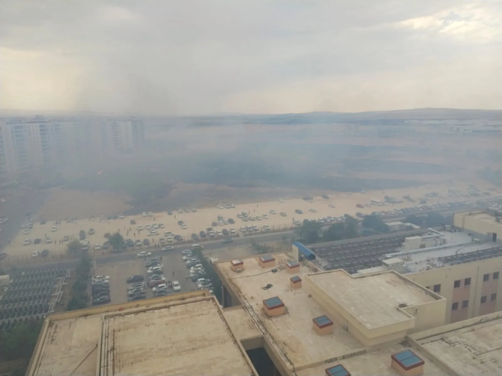 Diyarbakır'da hastane bölgesinde anız yangını paniği yaşandı