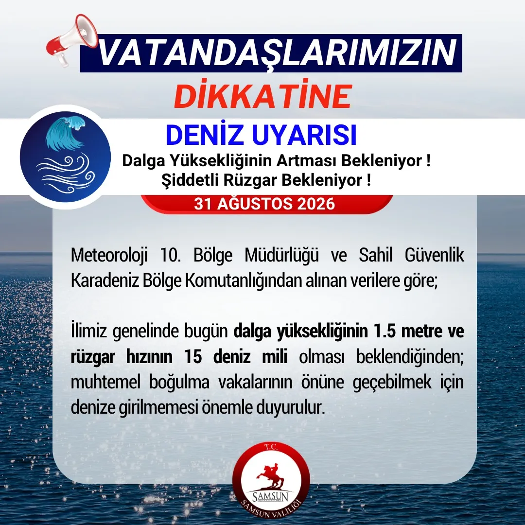 Samsun sahillerinde kritik gün: Valilikten denize girmek isteyenlere yasak kararı