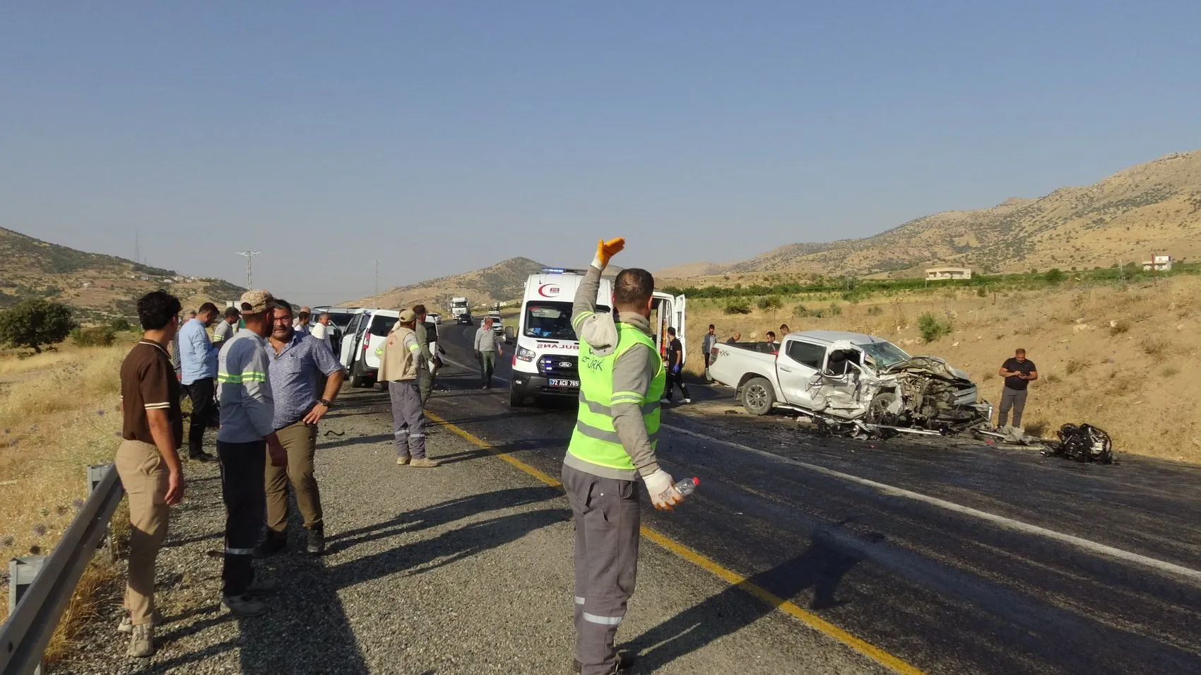 Batman Gercüş yolunda trafik kazası 7 kişi hastaneye kaldırıldı