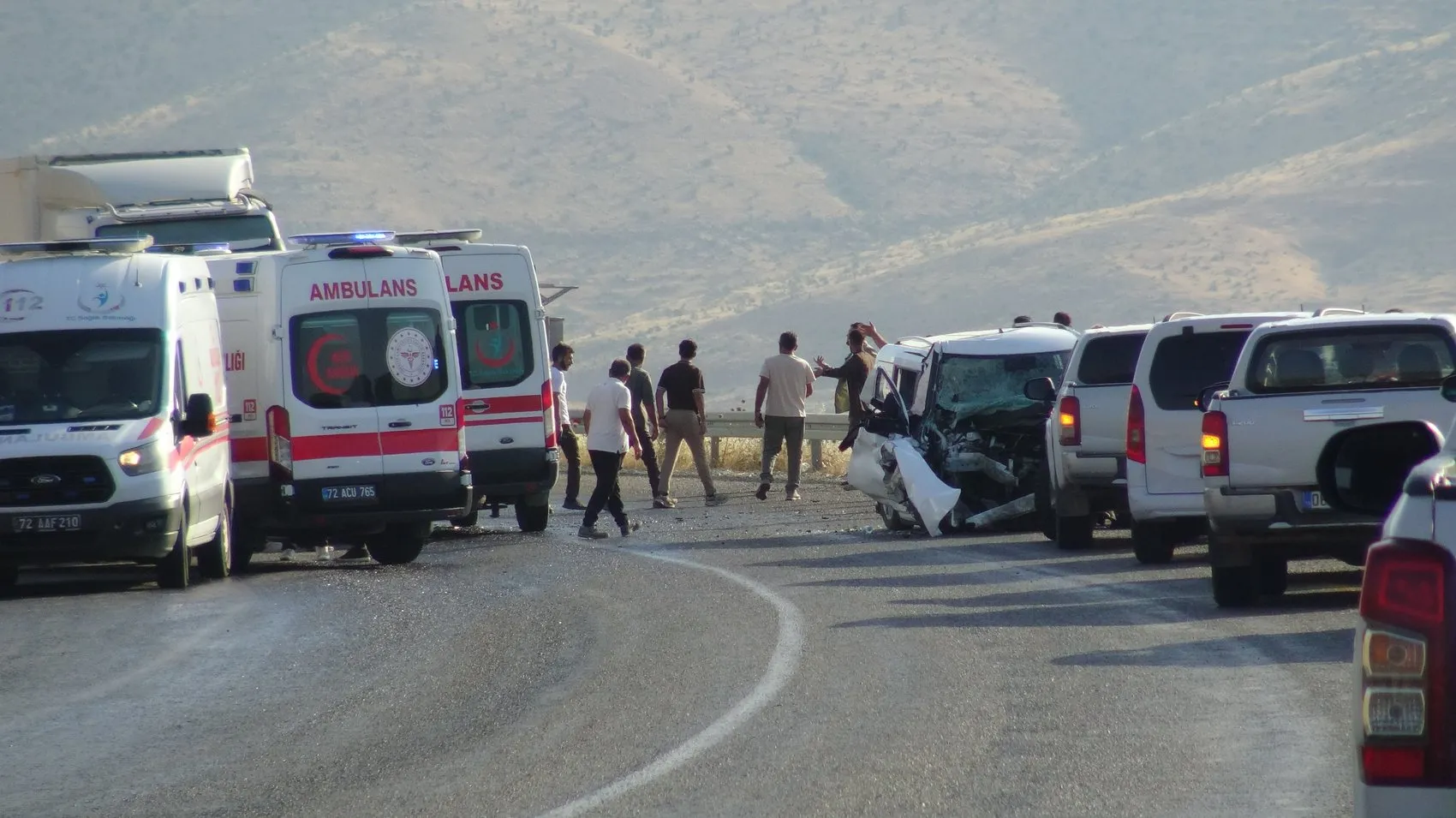 Batman Gercüş yolunda trafik kazası 7 kişi hastaneye kaldırıldı