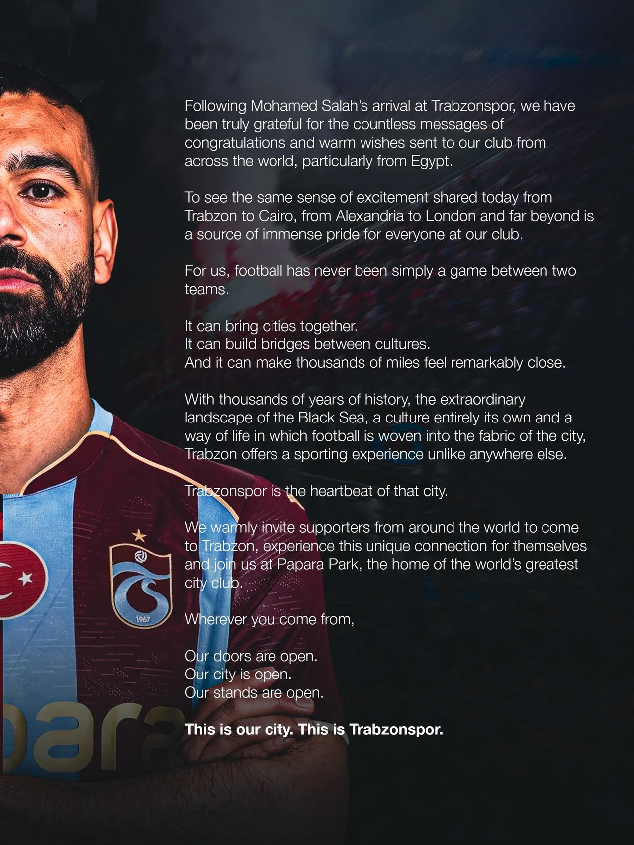 Trabzonspor Salah transferiyle dünyaya kapılarını açtı