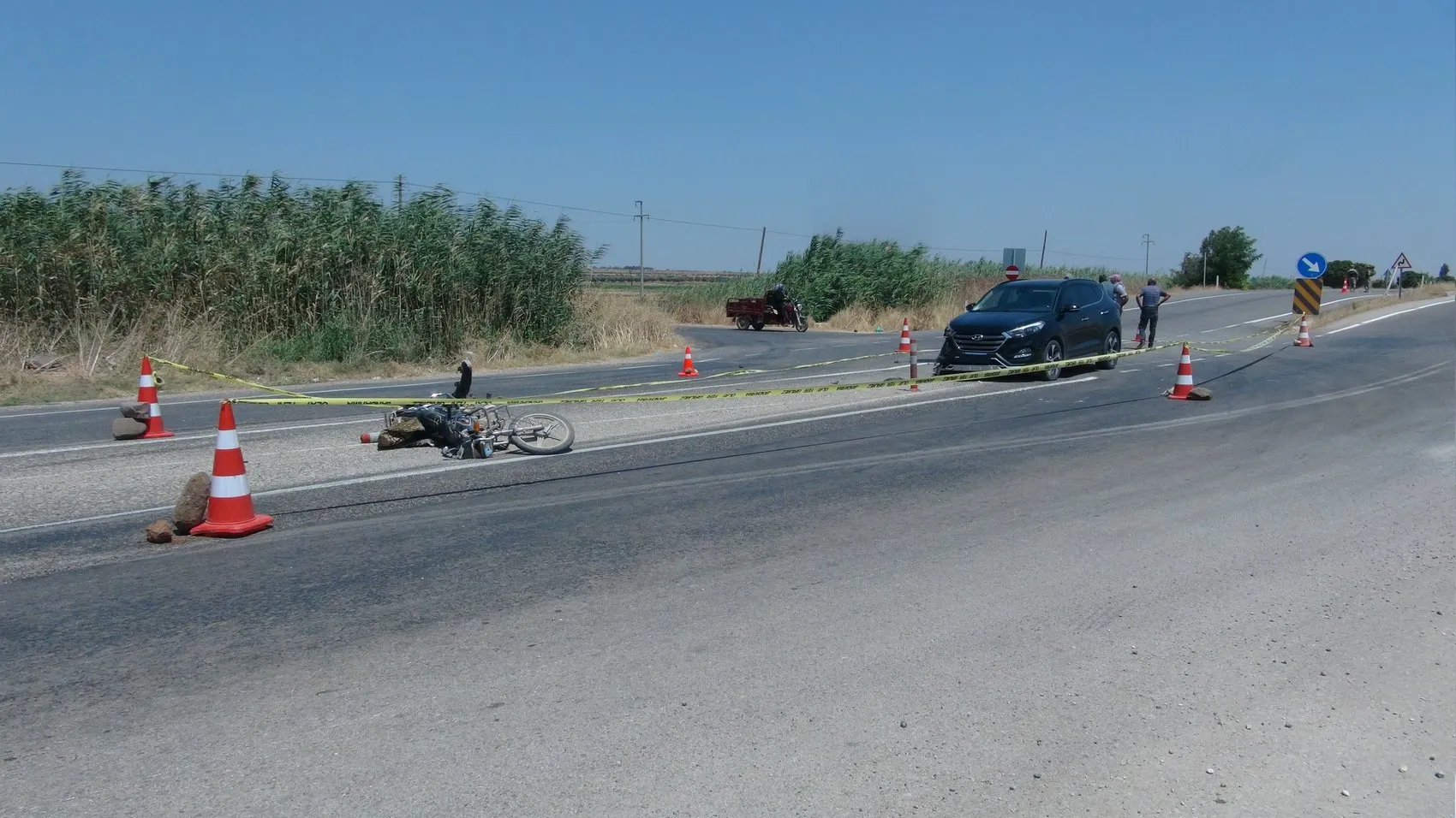 Kilis kara yolunda motosiklet kazası 60 yaşındaki sürücü hayatını kaybetti