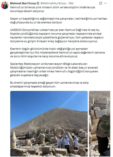 Nemrut Dağı heykelleri nanoteknoloji ile zamana karşı korunuyor