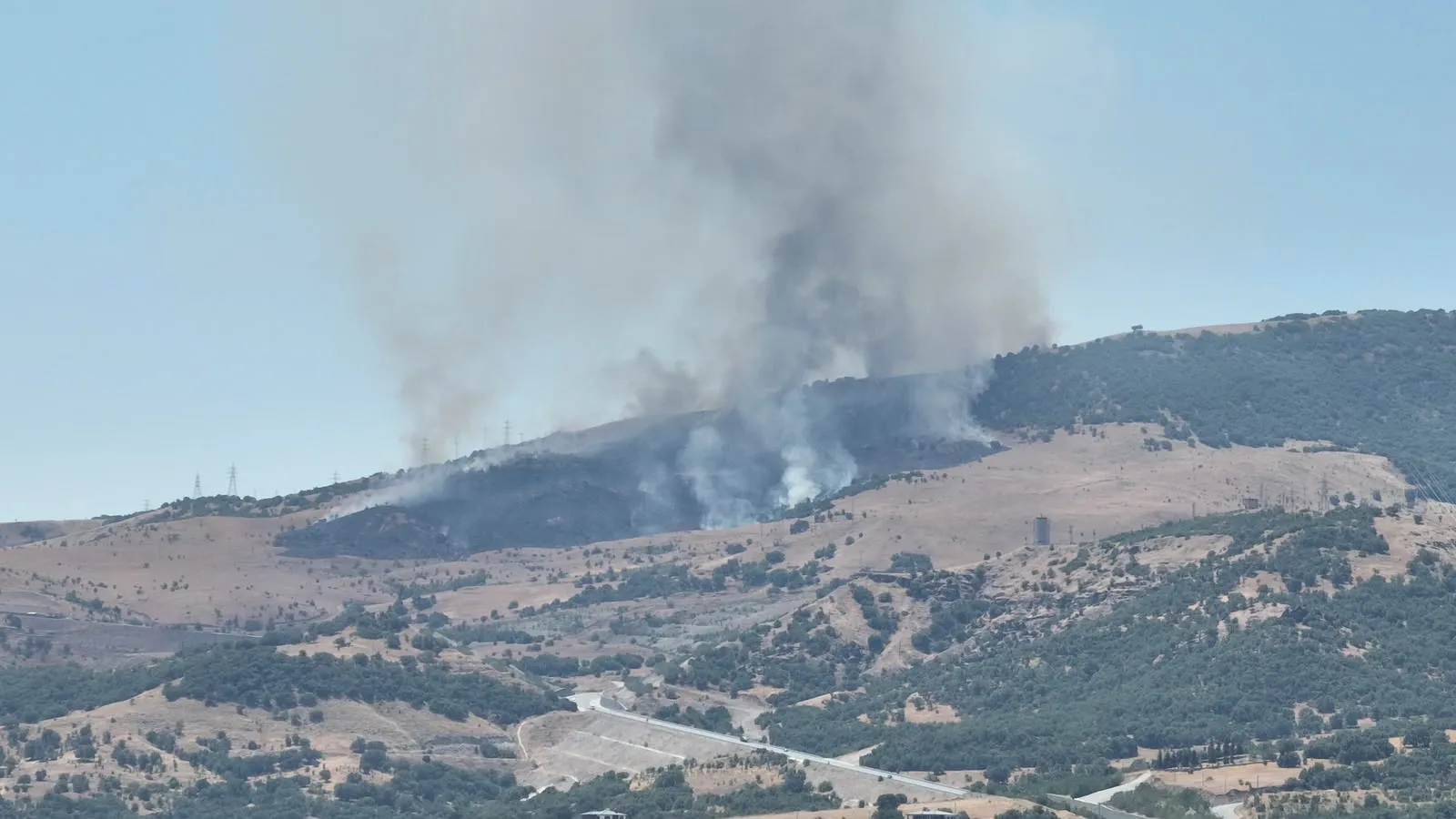 Tunceli'de orman sınırında korkutan yangın