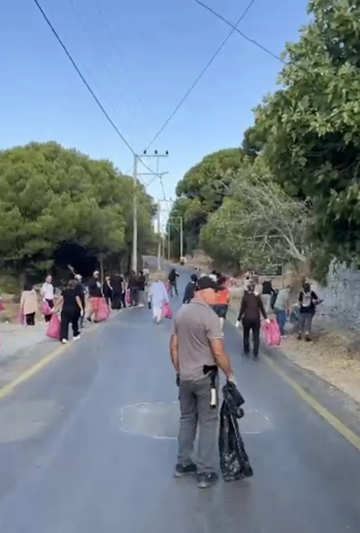 Balıkesir'de yangın sonrası doğa gönüllüleri temizlik için bir araya geldi