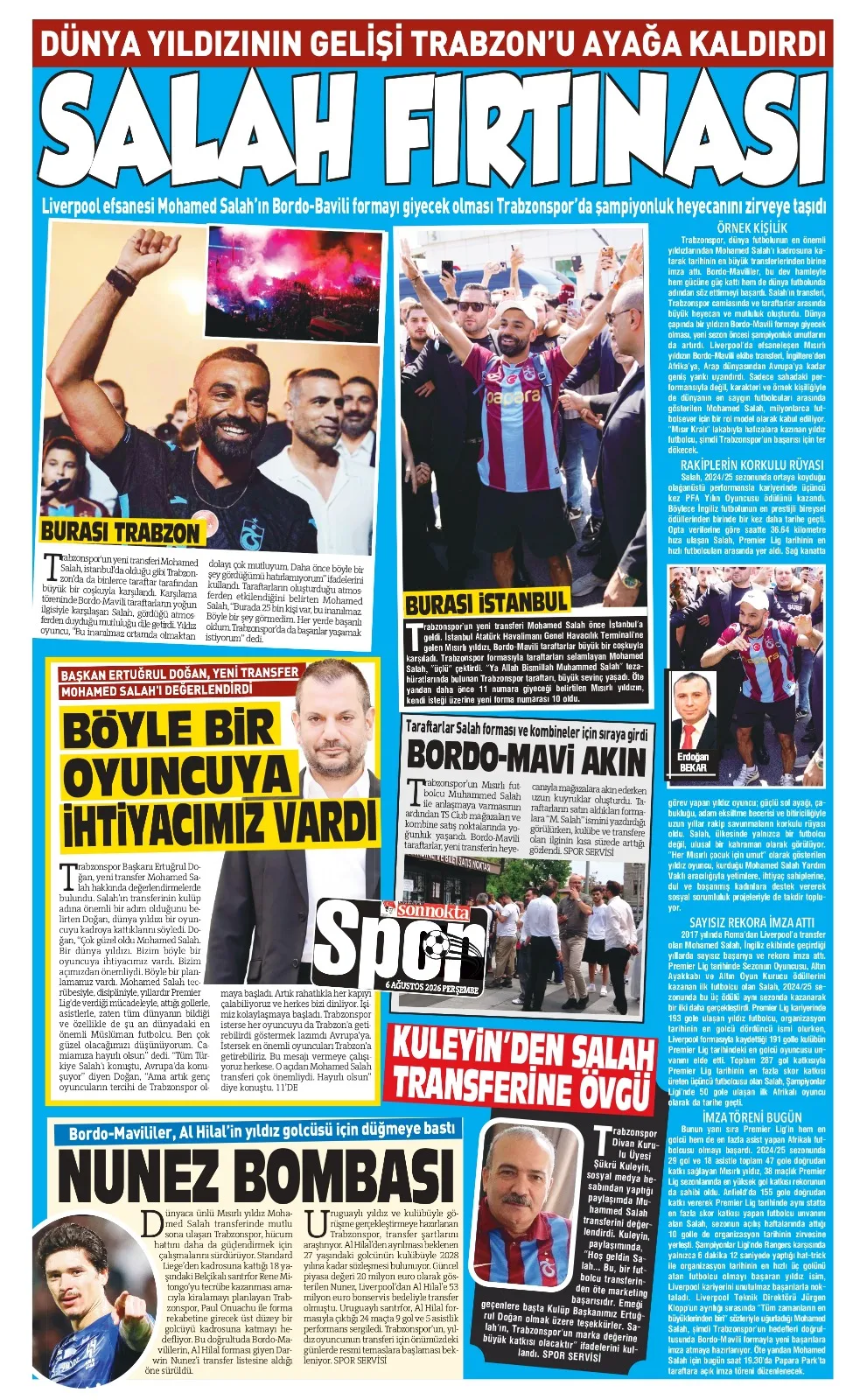 Trabzonspor'un Salah hamlesi yerel basını ayağa kaldırdı