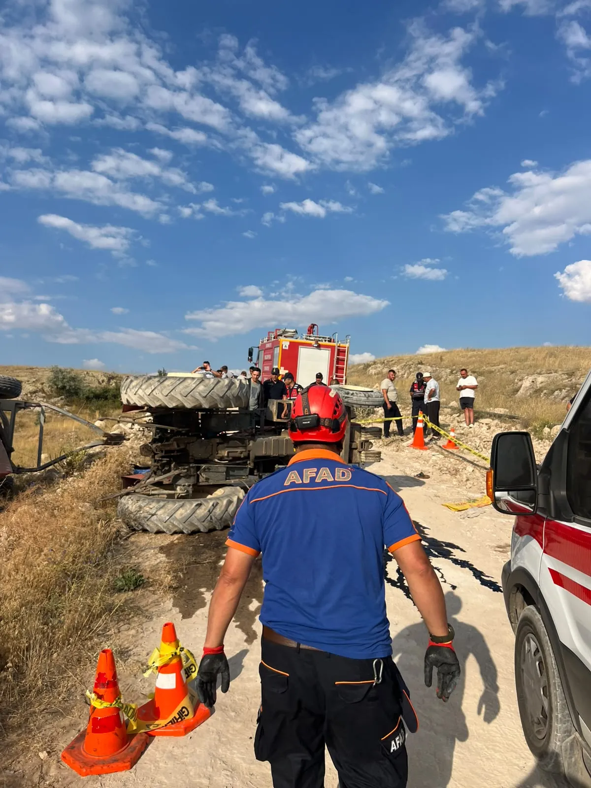 Nevşehir'de buğday hasadı yolunda feci kaza