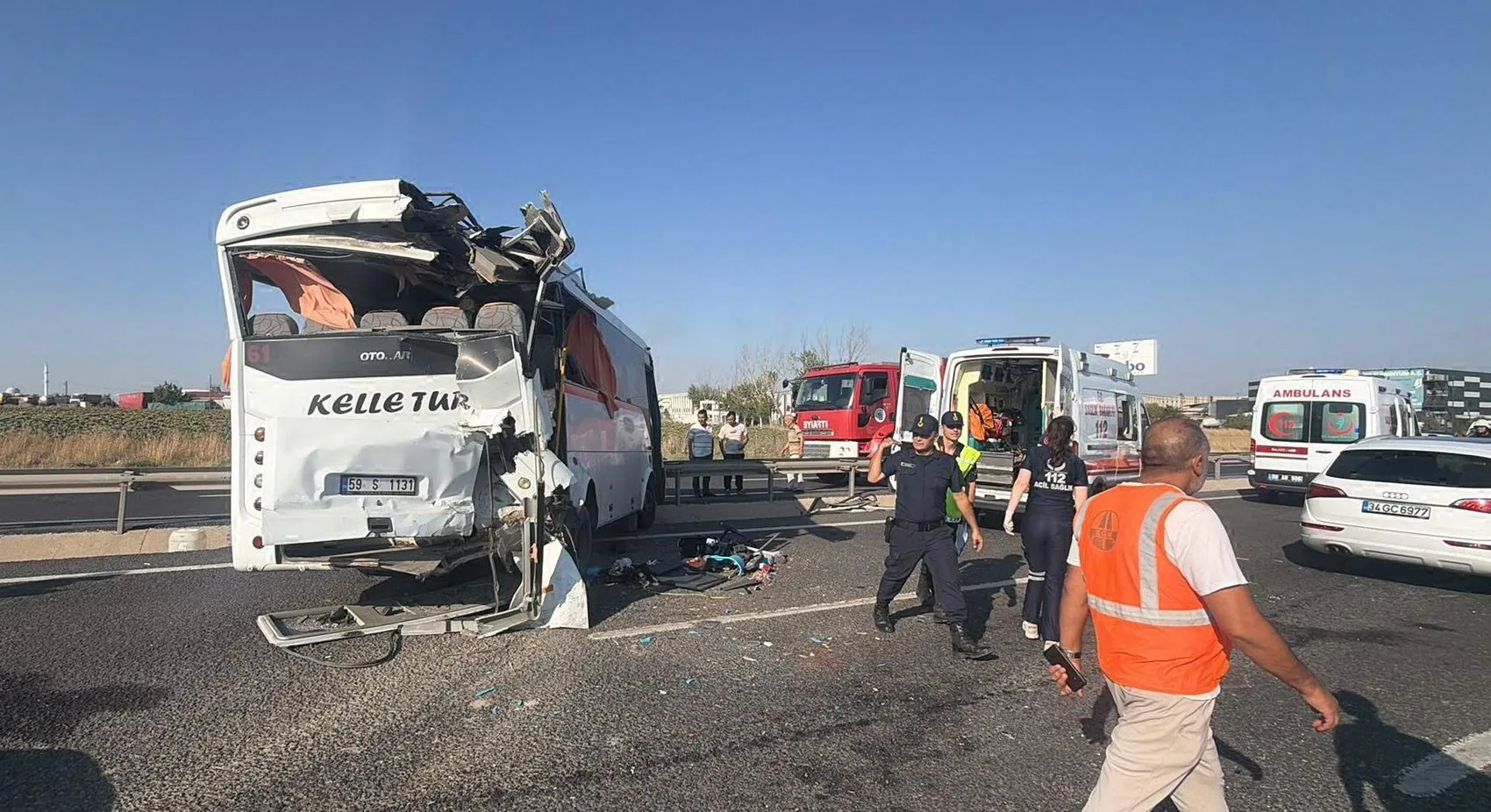 Tekirdağ Ergene yolunda zincirleme kaza 29 yaralı